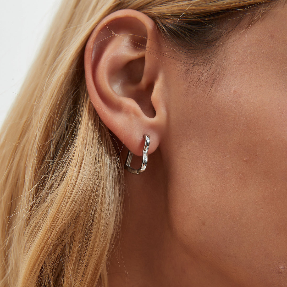 Ladies Heart Hoop Earrings - Pair