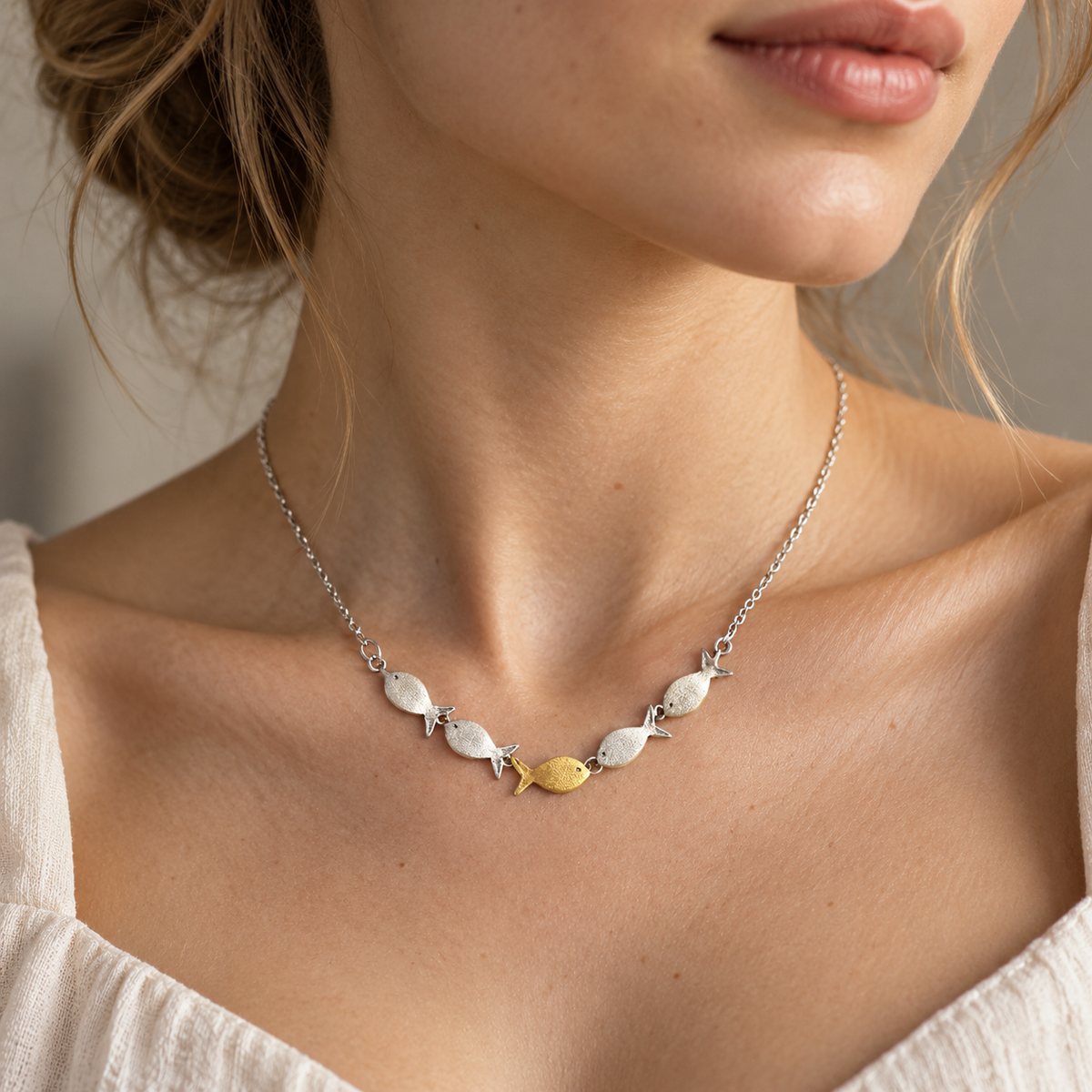 Necklace for Women with Fish Pendant