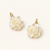 Women's Earrings with Rose Pendant - Pair