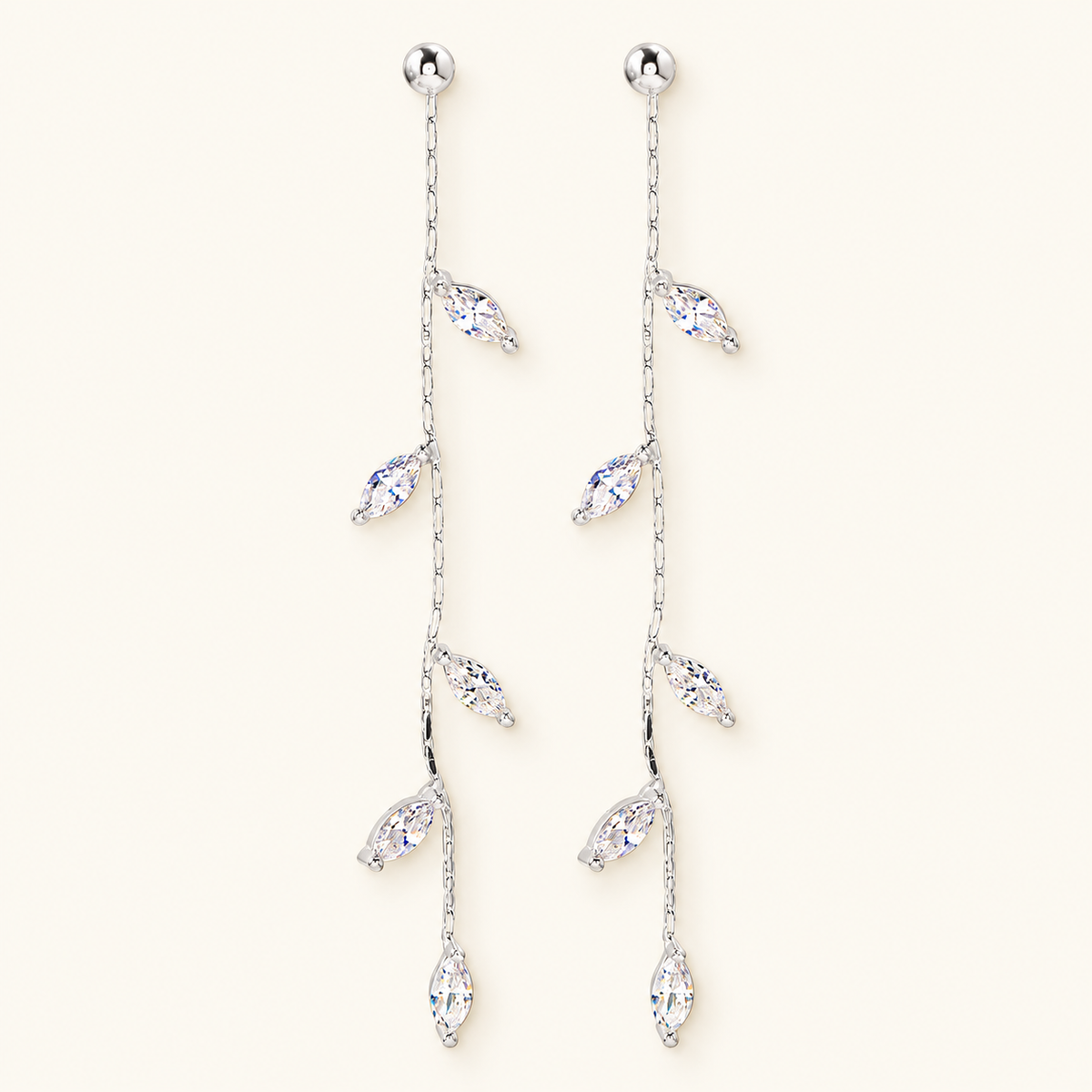 Women Hanging Earrings with Olive Leaf Design - Pair