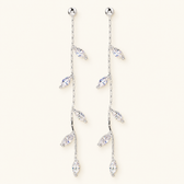 Women Hanging Earrings with Olive Leaf Design - Pair
