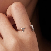 Women's Adjustable Open Ring with Dachshund Design
