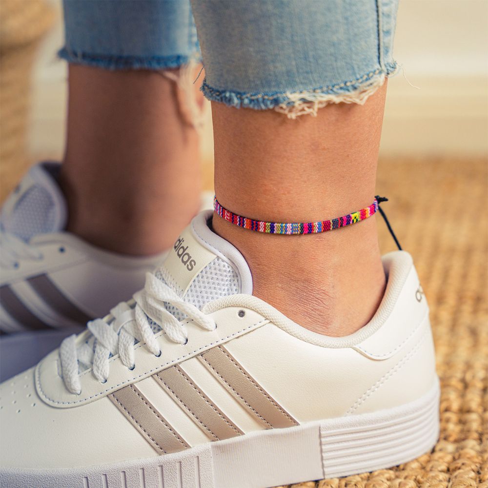 Women's Adjustable Anklet with Braided Cord Style