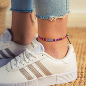 Women's Adjustable Anklet with Braided Cord Style