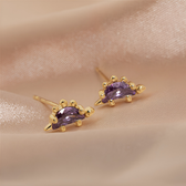 Women’s Dino Earrings in a Set Showcasing Dinosaur Design and Decorative Stone Accents