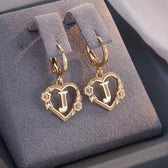 Women's Heart Hoops Highlighting Initial and Floral Details