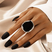 Oversized Vintage Black Ring