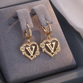 Women's Heart Hoops Highlighting Initial and Floral Details