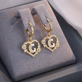 Women's Heart Hoops Highlighting Initial and Floral Details