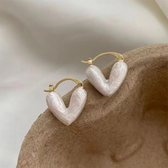 Women's Heart Earrings with Polished Look