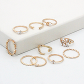 Moon and Star Fashion Ring Set