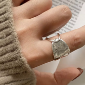 Women Adjustable Chunky Ring with Hammered Style