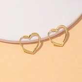 Ladies Heart Hoop Earrings - Pair