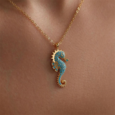 Necklace for Women Featuring a Seahorse Pendant with Oceanic Inspiration