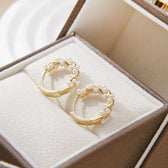 Women Twisted Earrings with Ball Detail - 1 Pair