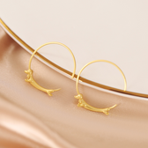 Riham Hoop Earrings with Dachshund Design