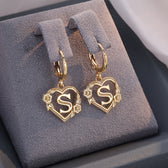 Women's Heart Hoops Highlighting Initial and Floral Details