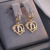 Women's Heart Hoops Highlighting Initial and Floral Details
