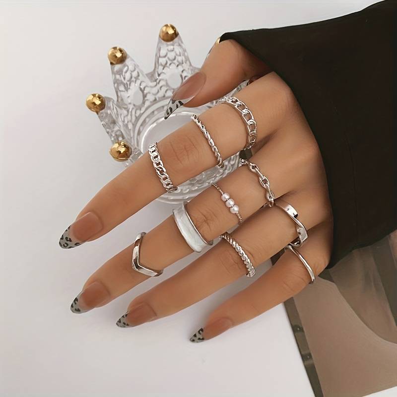 10 Pieces Fashion Rings - Mix and Match Rings