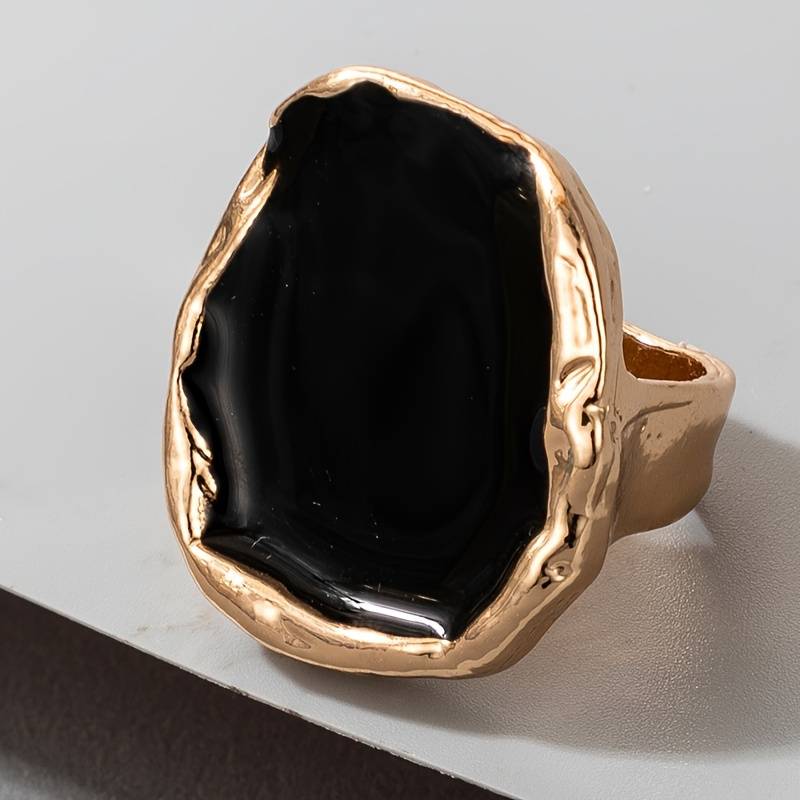 Oversized Vintage Black Ring