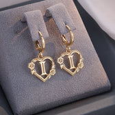 Women's Heart Hoops Highlighting Initial and Floral Details