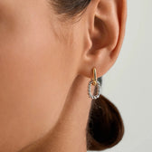 Women's Hoops with Removable Oval Pendant