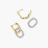 Women's Hoops with Removable Oval Pendant