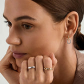 Women's Hoops with Removable Oval Pendant