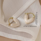 Women's Heart Earrings with Polished Look