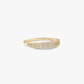 Women's Signet Ring with Pavé Stone Setting and Transparent Ring Design