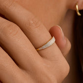 Women's Signet Ring with Pavé Stone Setting and Transparent Ring Design