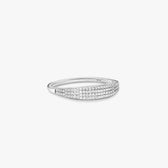 Women's Signet Ring with Pavé Stone Setting and Transparent Ring Design