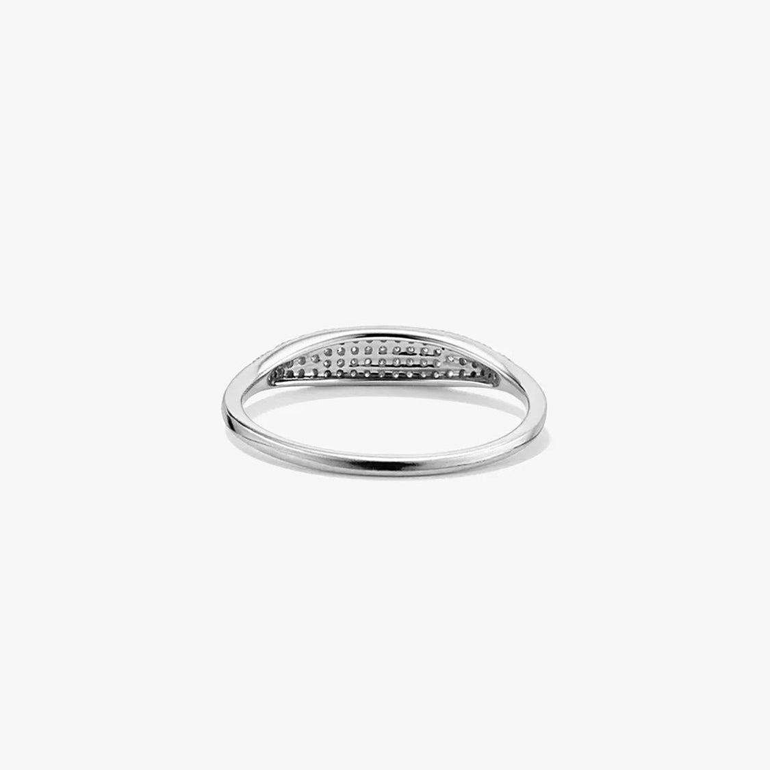 Women's Signet Ring with Pavé Stone Setting and Transparent Ring Design