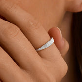 Women's Signet Ring with Pavé Stone Setting and Transparent Ring Design