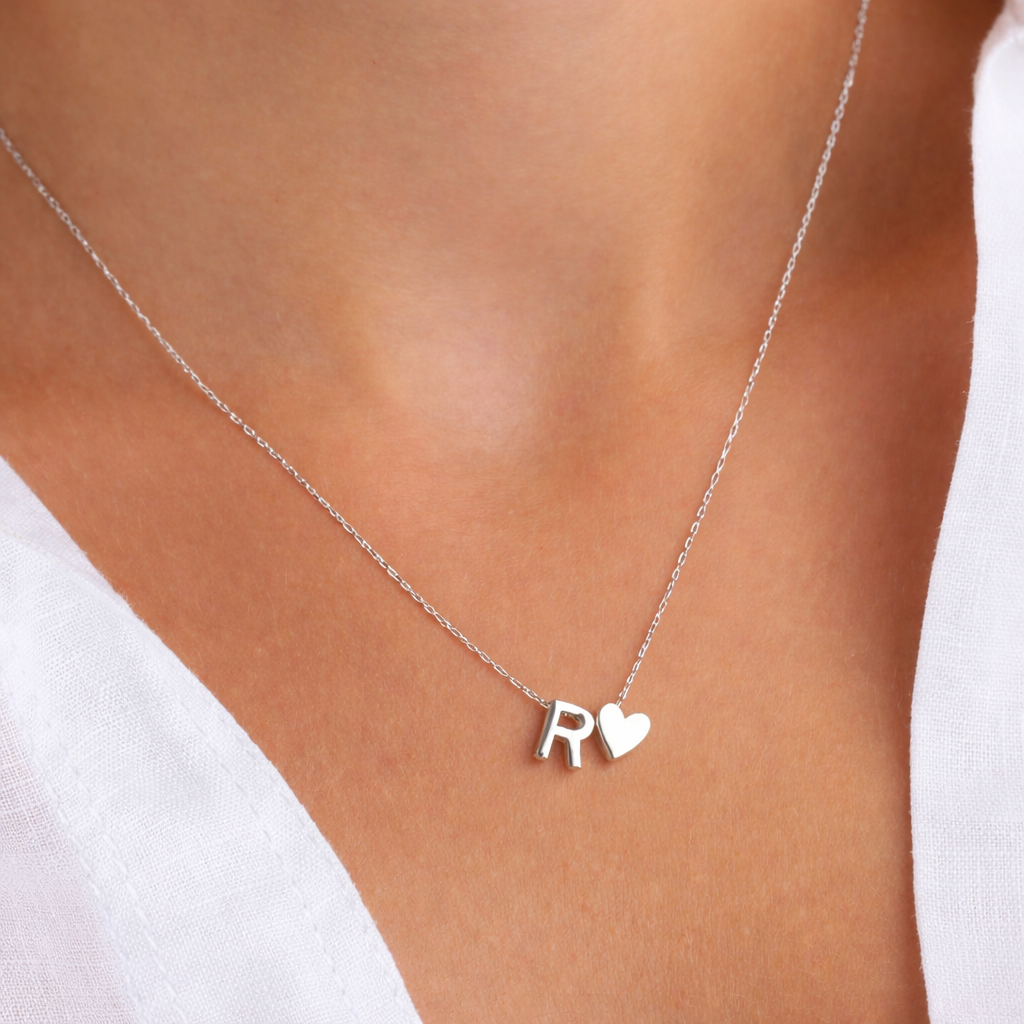 Heart-Shaped Initials Necklace