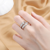Women's Adjustable Wrap Ring with Buckle-Style Closure and Stone Details