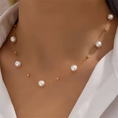 Women's Necklace in Satellite Design with Round Jewelry Accents