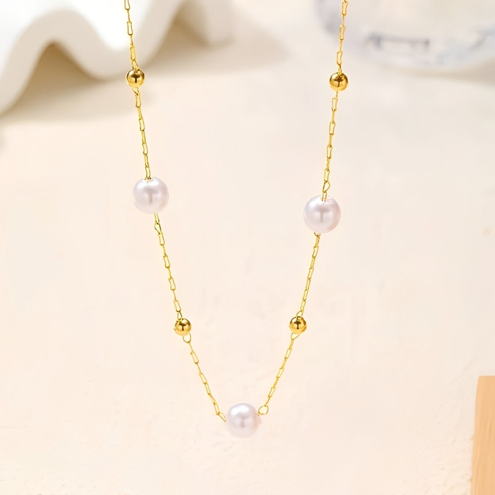 Women's Necklace in Satellite Design with Round Jewelry Accents
