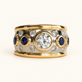 Women's Vintage-Style Ring with Stone Features