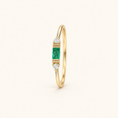 Women's Ring with Baguette Detail and Side Stone Accents