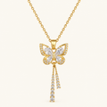 Women's Butterfly Necklace with Hanging Stone Accents