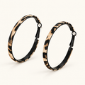 Women’s Hoop Earrings with Leopard Pattern