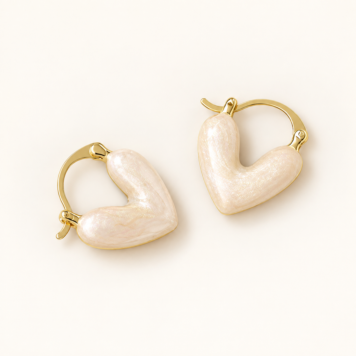 Women's Heart Earrings with Polished Look