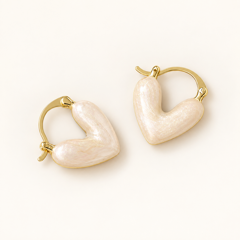Women's Heart Earrings with Polished Look