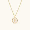 Women's Medallion Pendant Chain with Cross Detail and Textured Finish