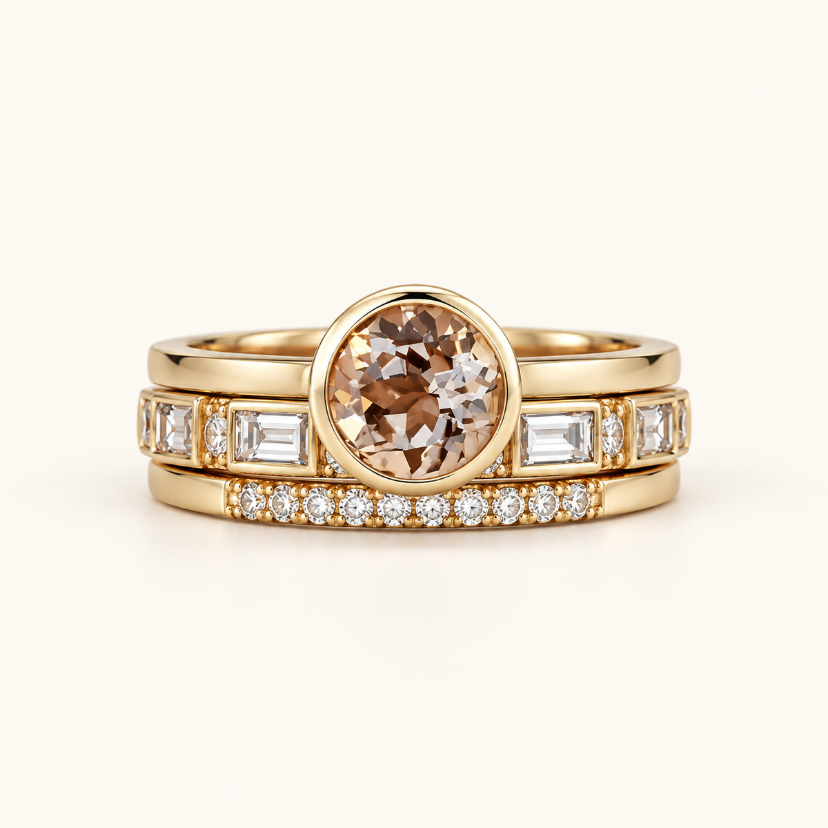 Women's Ring Set with Stylish Stone Details