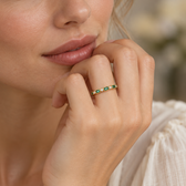 Women's Ring Featuring Set Decorative Stone Accents