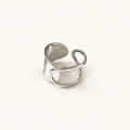 Women Adjustable Chunky Ring with Hammered Style