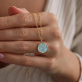 Women's Medallion Pendant Chain with Cross Detail and Textured Finish