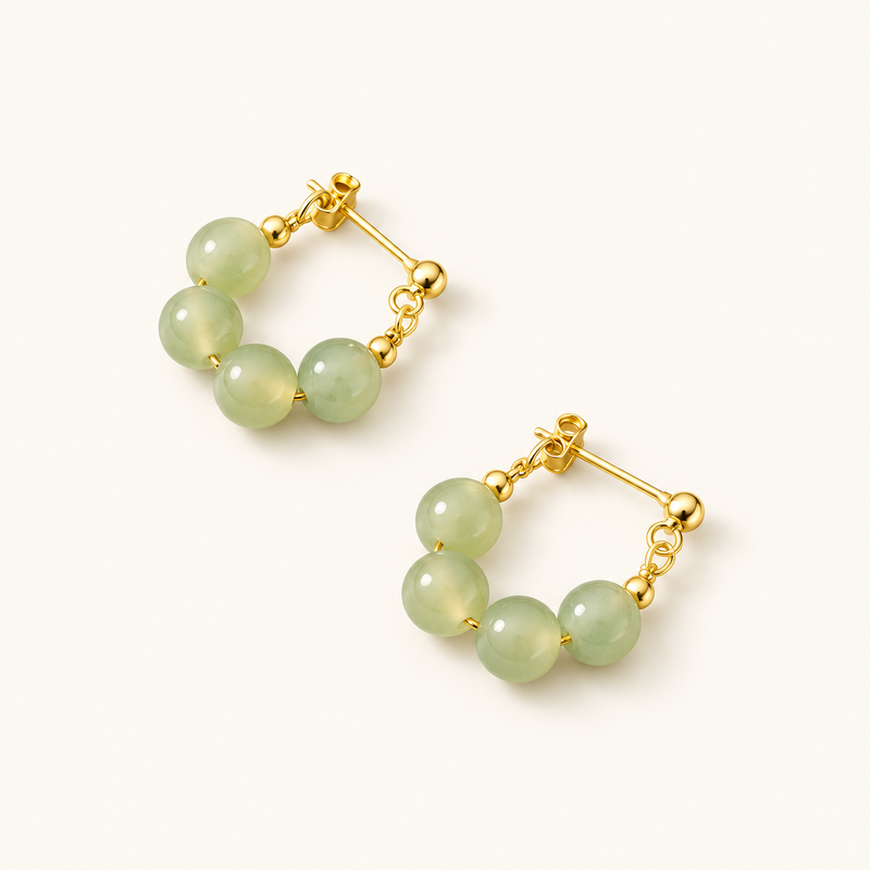 Women's Earrings with Round Pearl Design